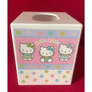 Hello Kitty Tissue Cover Box Holder Plastic Cube Vintage Sanrio
